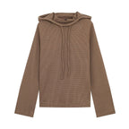 Waffle-Knit Hoodie and Wide-Leg Pants Two-Piece Set