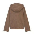 Waffle-Knit Hoodie and Wide-Leg Pants Two-Piece Set