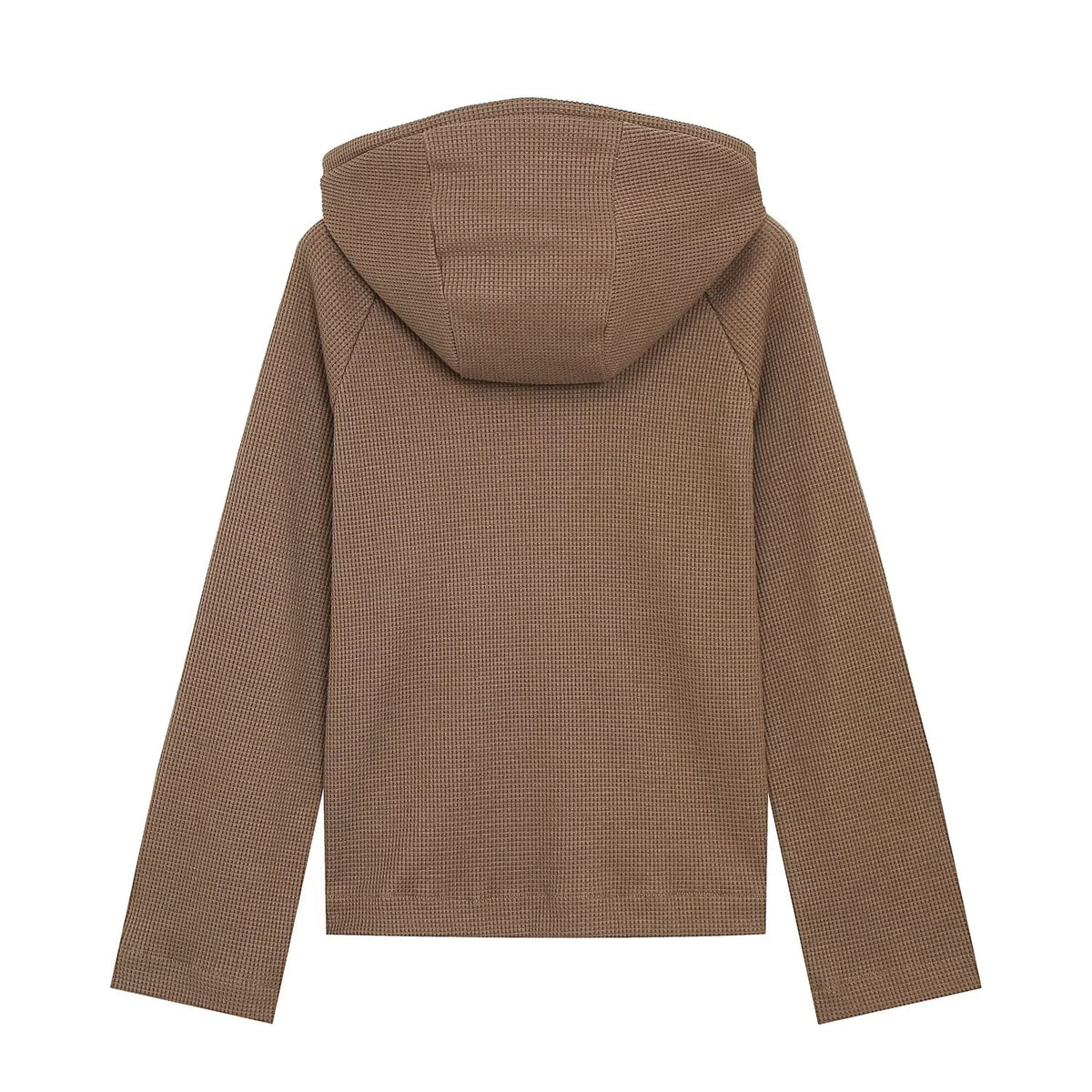 Waffle-Knit Hoodie and Wide-Leg Pants Two-Piece Set
