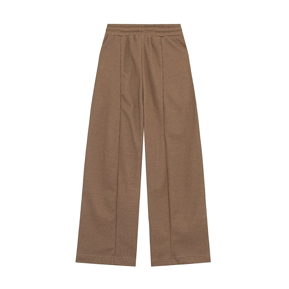 Waffle-Knit Hoodie and Wide-Leg Pants Two-Piece Set
