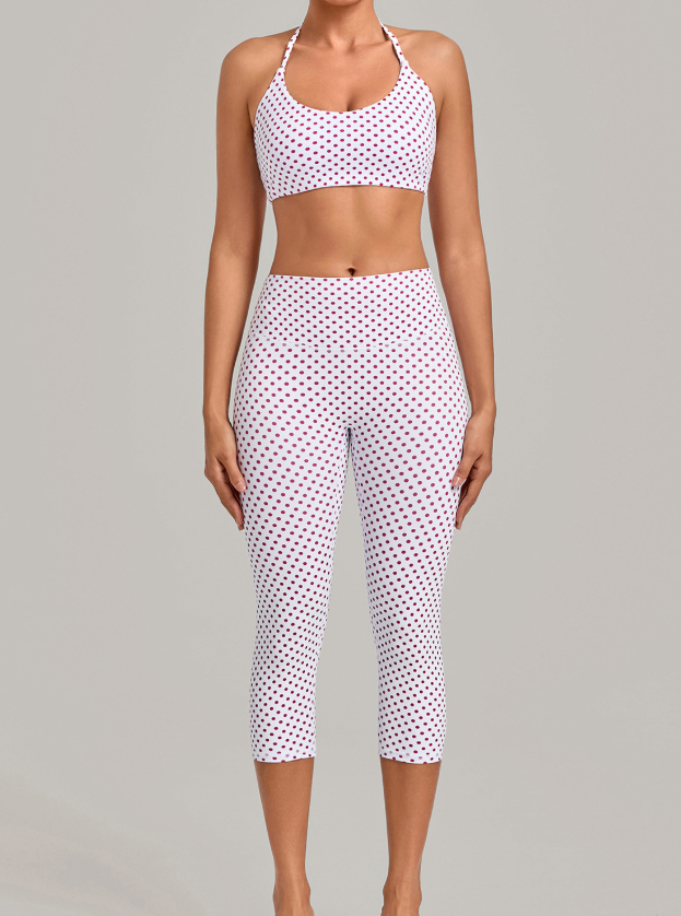 Vintage-Print Yoga Activewear Set