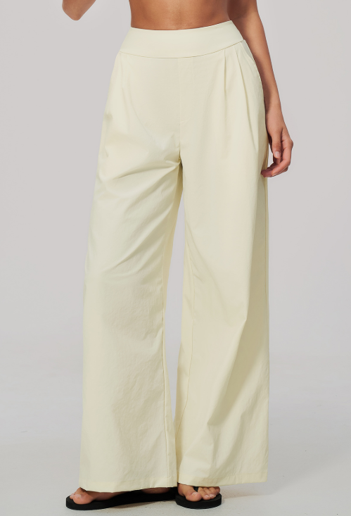 Wide Leg Pants With Double Waistband Activewear