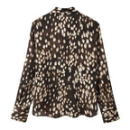 Women's Clothing Retro Straight Cut Bambi Print Shirt