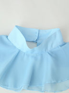 Women's Clothing All Match V Neck Fitted Waist Flare Sleeve Pleated Ribbon Dress