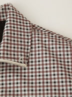 Women's Clothing Autumn Funnel Collar Long Sleeve Plaid Short Coat