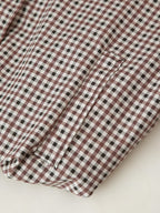 Women's Clothing Autumn Funnel Collar Long Sleeve Plaid Short Coat