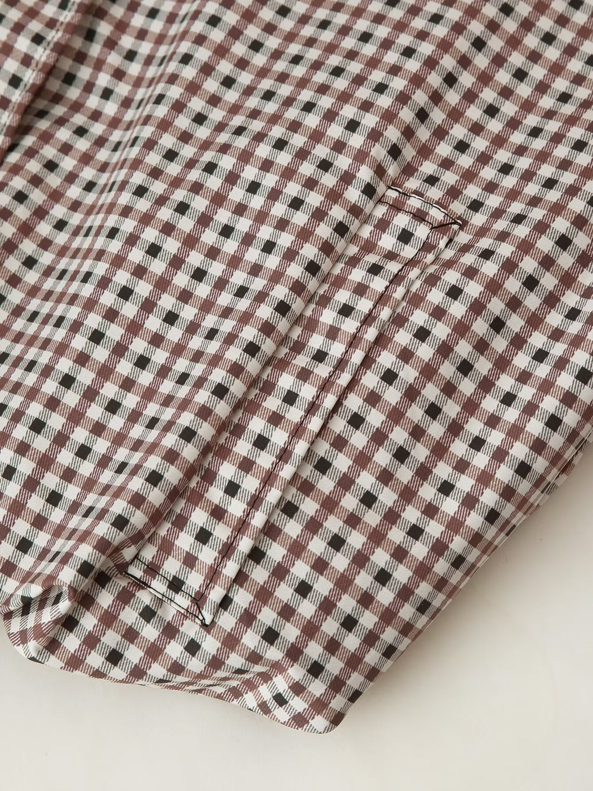 Women's Clothing Autumn Funnel Collar Long Sleeve Plaid Short Coat