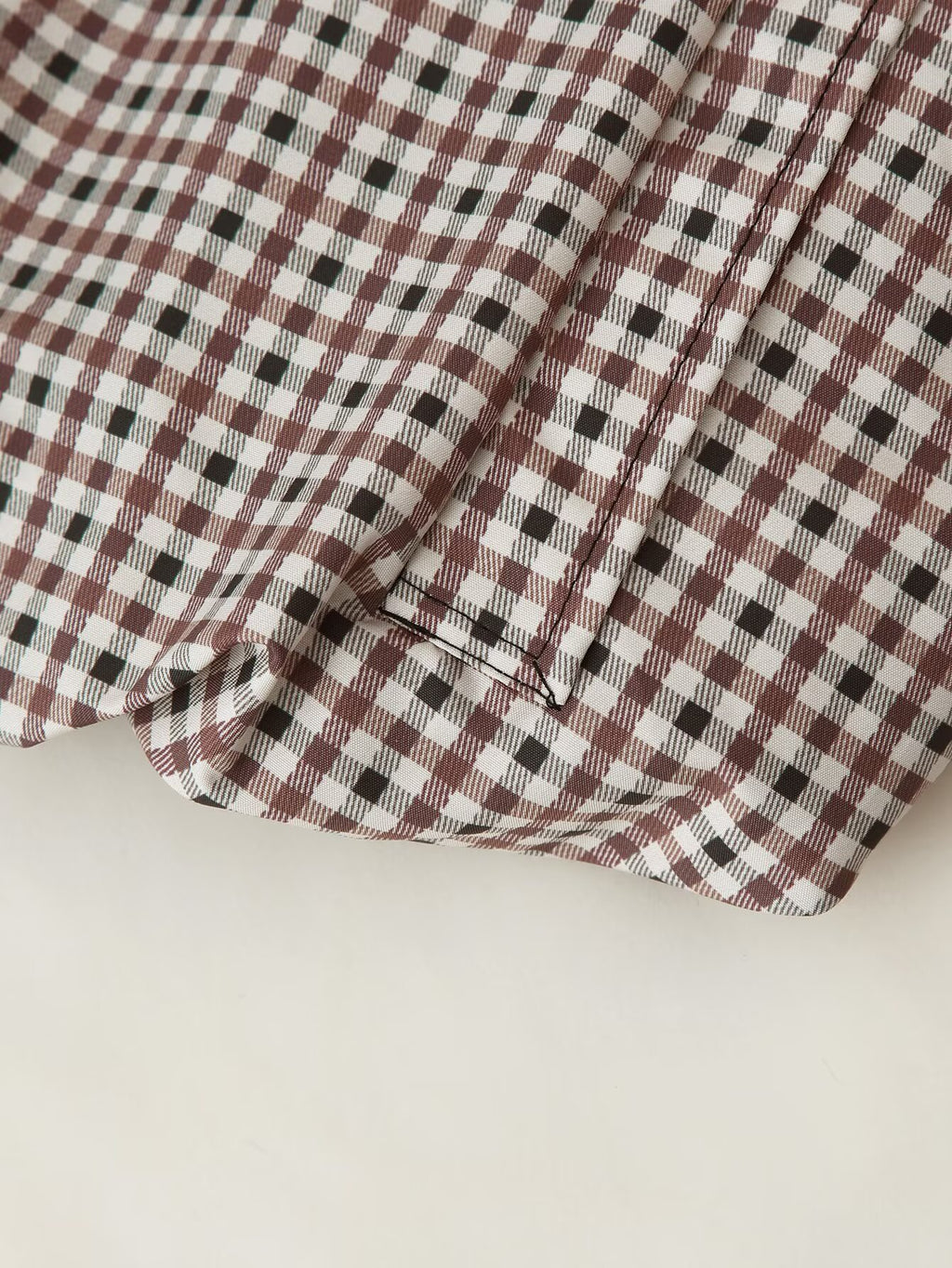 Women's Clothing Autumn Funnel Collar Long Sleeve Plaid Short Coat