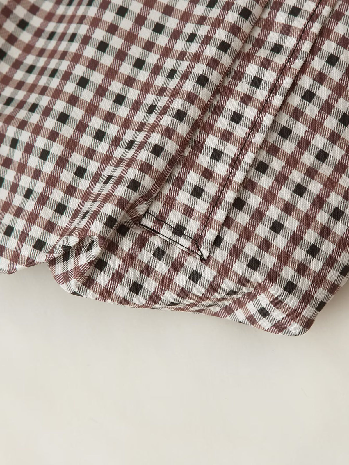 Women's Clothing Autumn Funnel Collar Long Sleeve Plaid Short Coat
