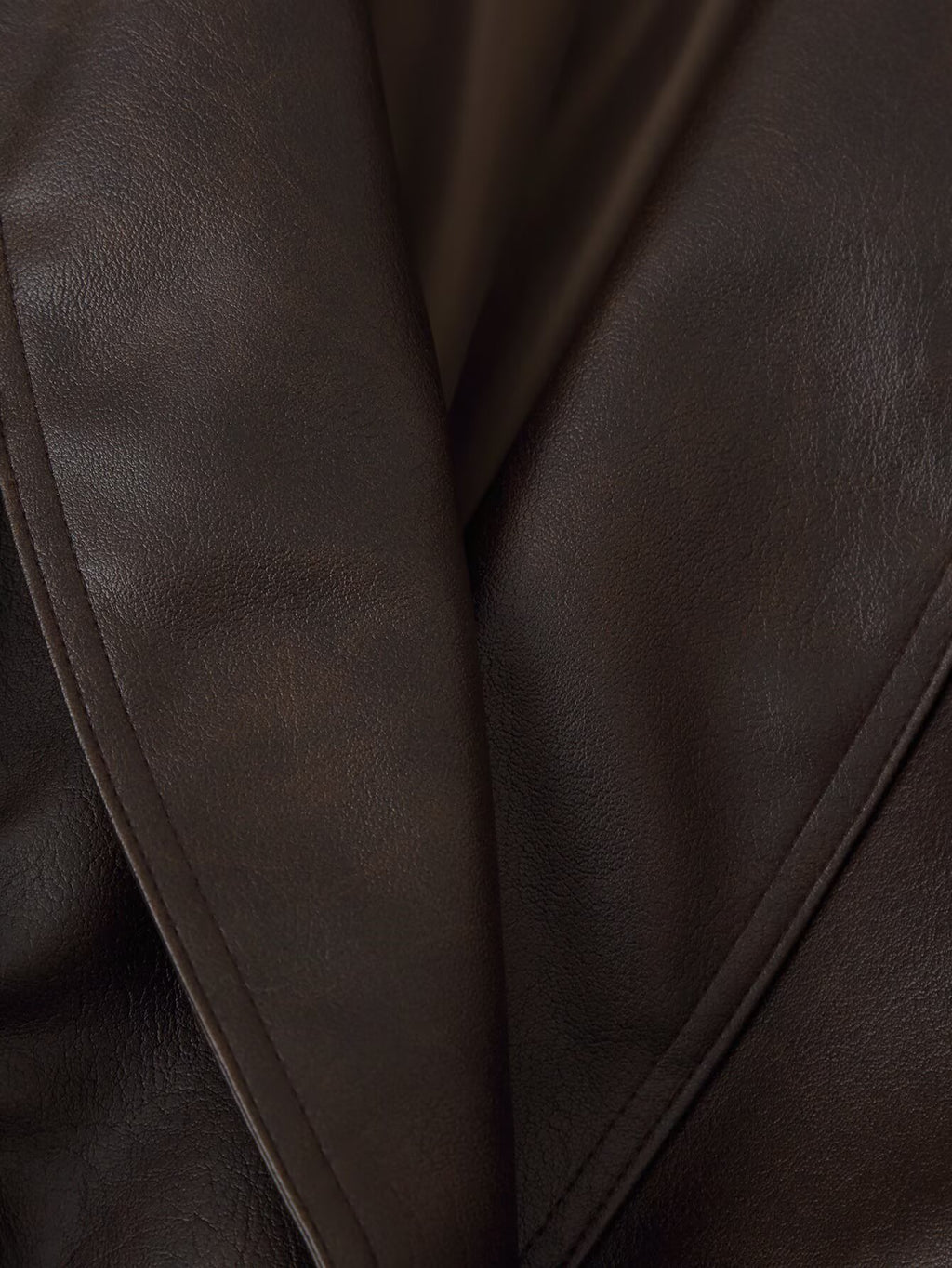 Women's Clothing Autumn Casual Collared Stone Washed Leather Stitching Faux Fur Belt Waist Trimming Coat