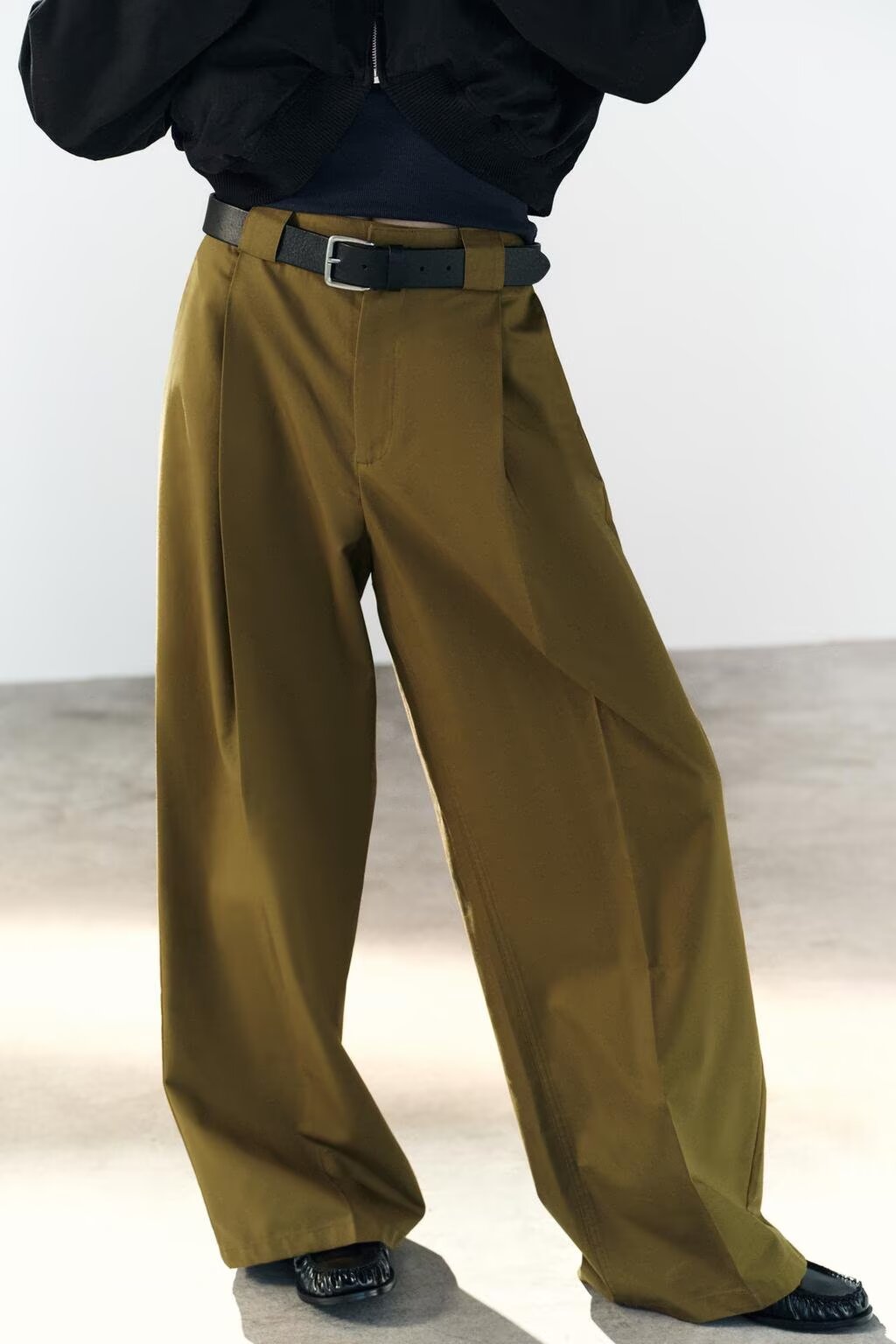 Women's Clothing Spring Autumn Strap Pleated Pants