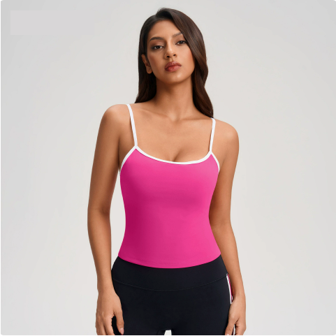 Women's Contrast-Color Padded Sports Bra