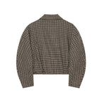Women's Fashionable Houndstooth Zippered Jacket
