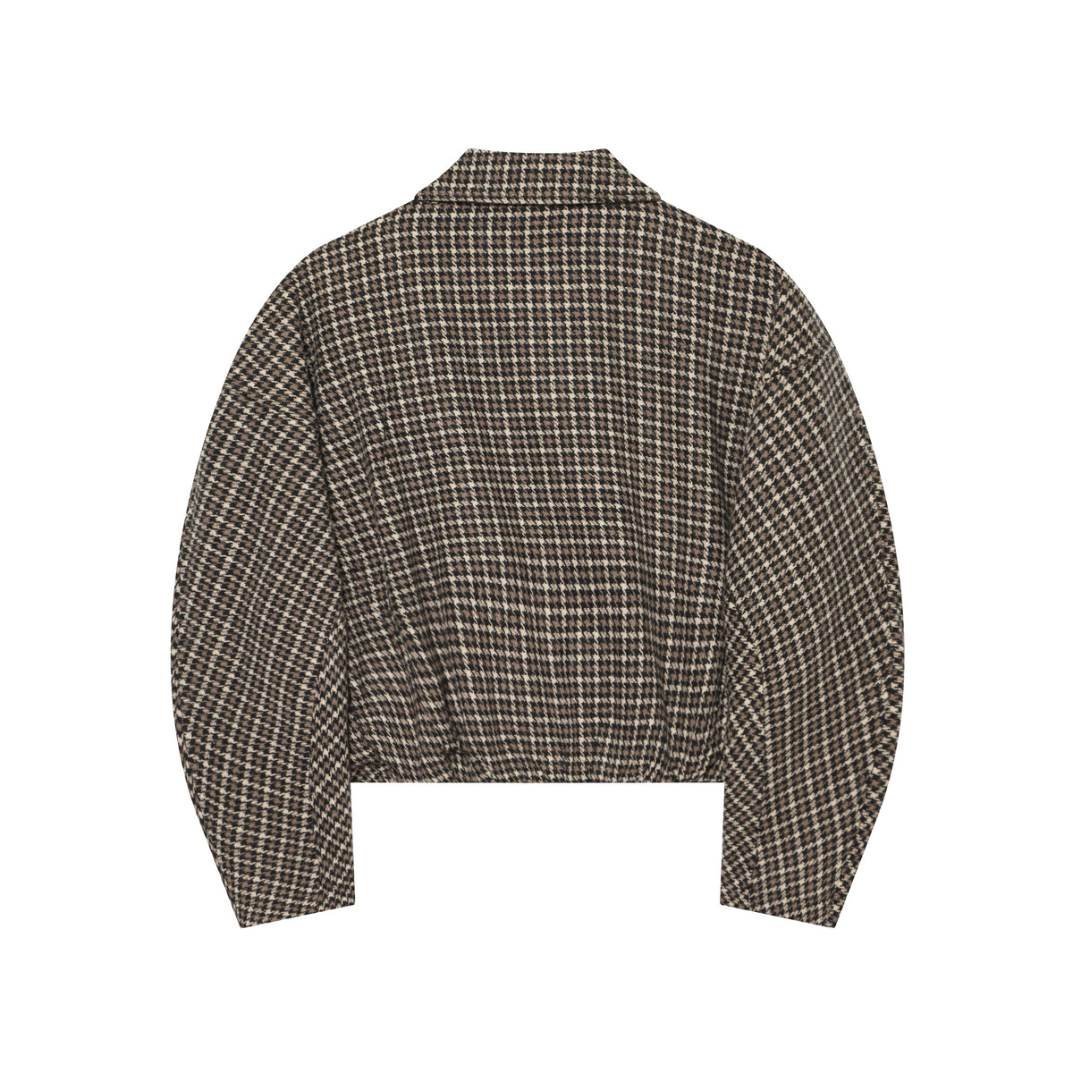 Women's Fashionable Houndstooth Zippered Jacket