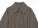 Women's Fashionable Houndstooth Zippered Jacket