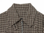 Women's Fashionable Houndstooth Zippered Jacket