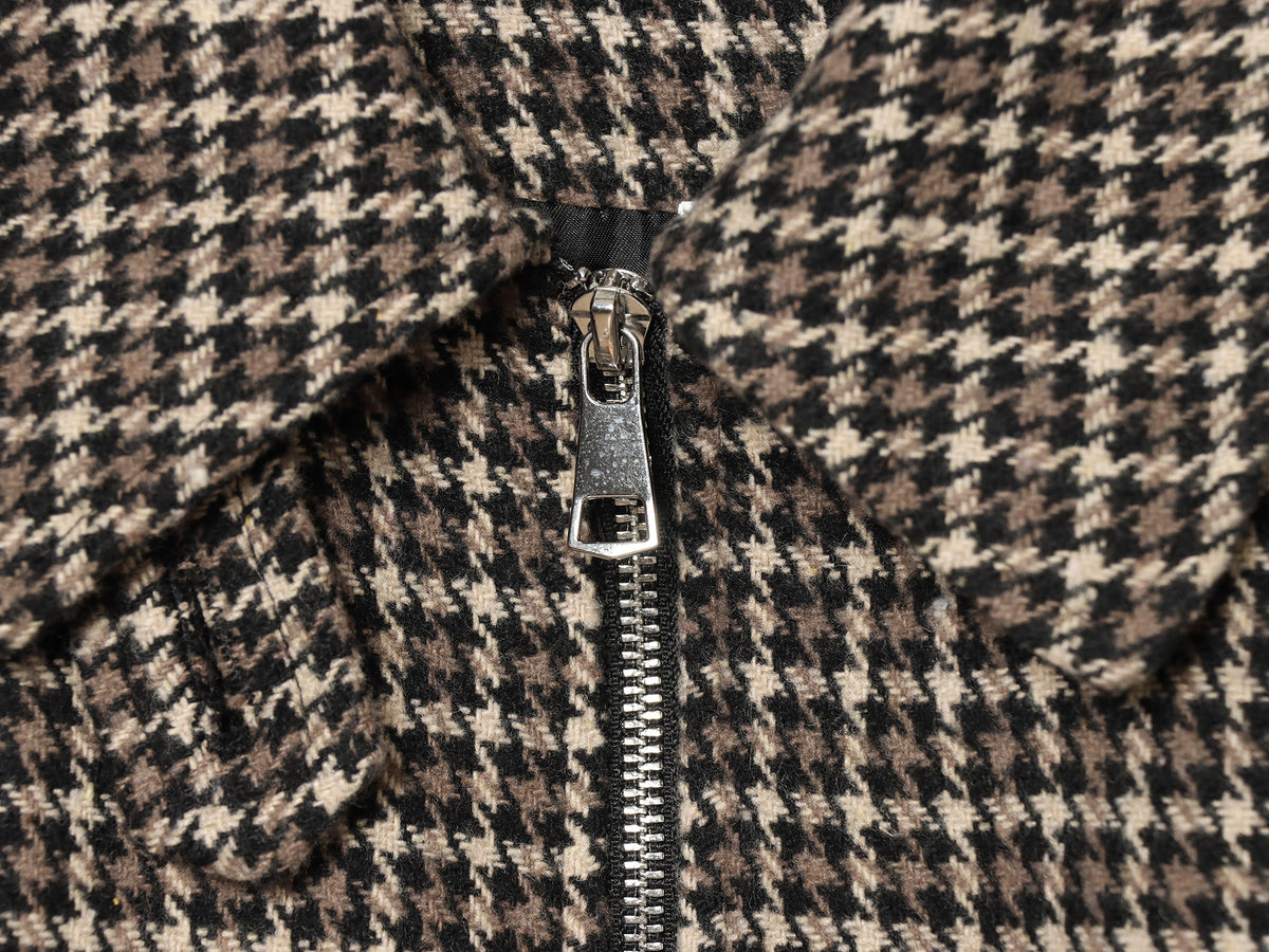 Women's Fashionable Houndstooth Zippered Jacket