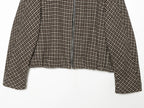 Women's Fashionable Houndstooth Zippered Jacket