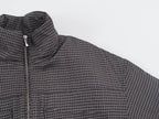 Women's Clothing Autumn Casual Long-Sleeved Plaid Drawstring Stand Up Collar Cotton Padded Coat Jacket Coat