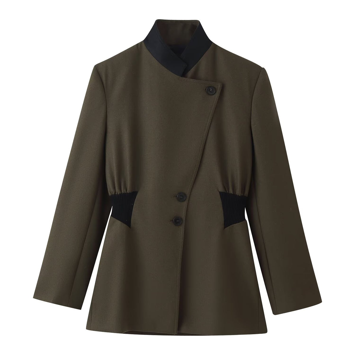 Women's Contrast-Color Coat and Skirt Set