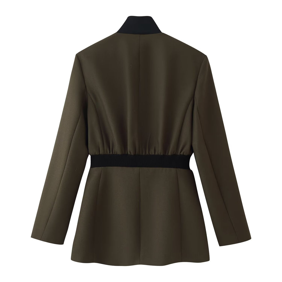 Women's Contrast-Color Coat and Skirt Set