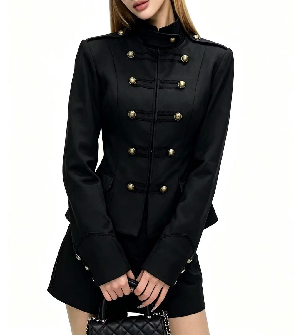 British Fashionable Temperamental Double Breasted Long Sleeve Blazer Dress