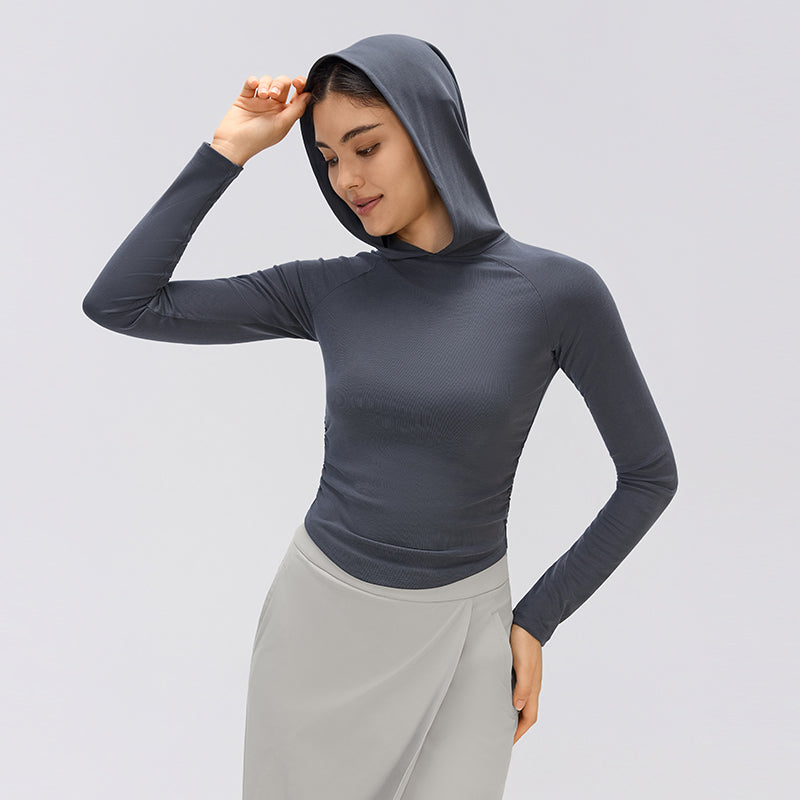 Long Sleeve Yoga Wear Thin Slim Fit Sports Top Running Training Workout