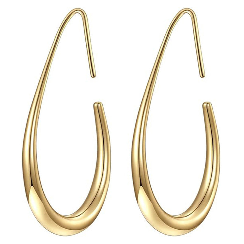 Lightweight teardrop oval hoop earrings