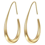 Lightweight teardrop oval hoop earrings