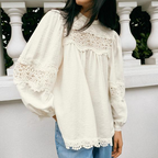 Sweet Simple Casual Lace Romantic Shirt