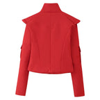 Temperamental Zipper Stand Up Collar Cotton Padded Jacket Coat