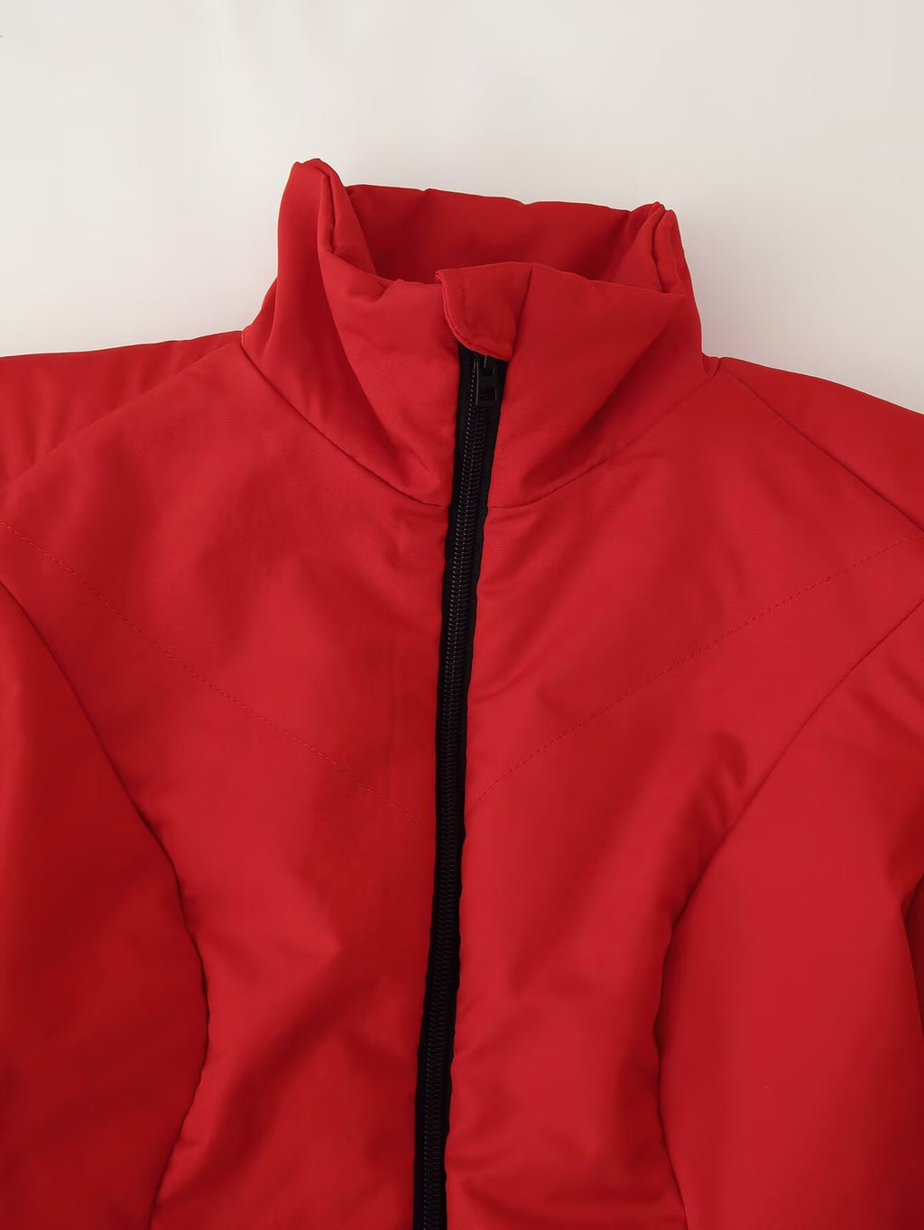 Temperamental Zipper Stand Up Collar Cotton Padded Jacket Coat