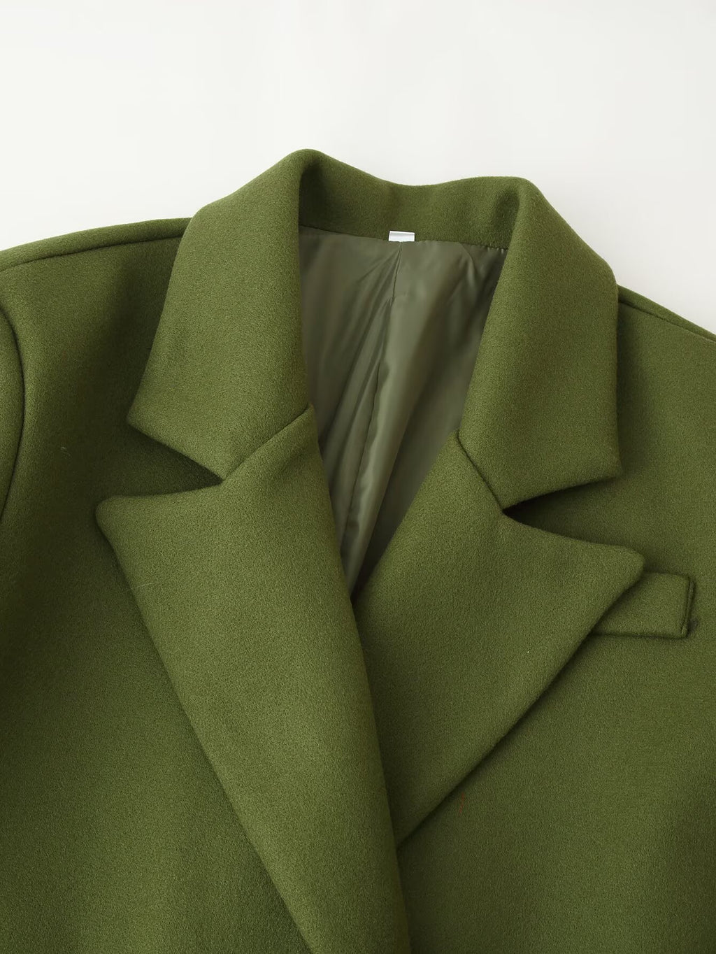 Office Large Collared Chunky Drape Collared Mid Length Overcoat