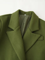 Office Large Collared Chunky Drape Collared Mid Length Overcoat