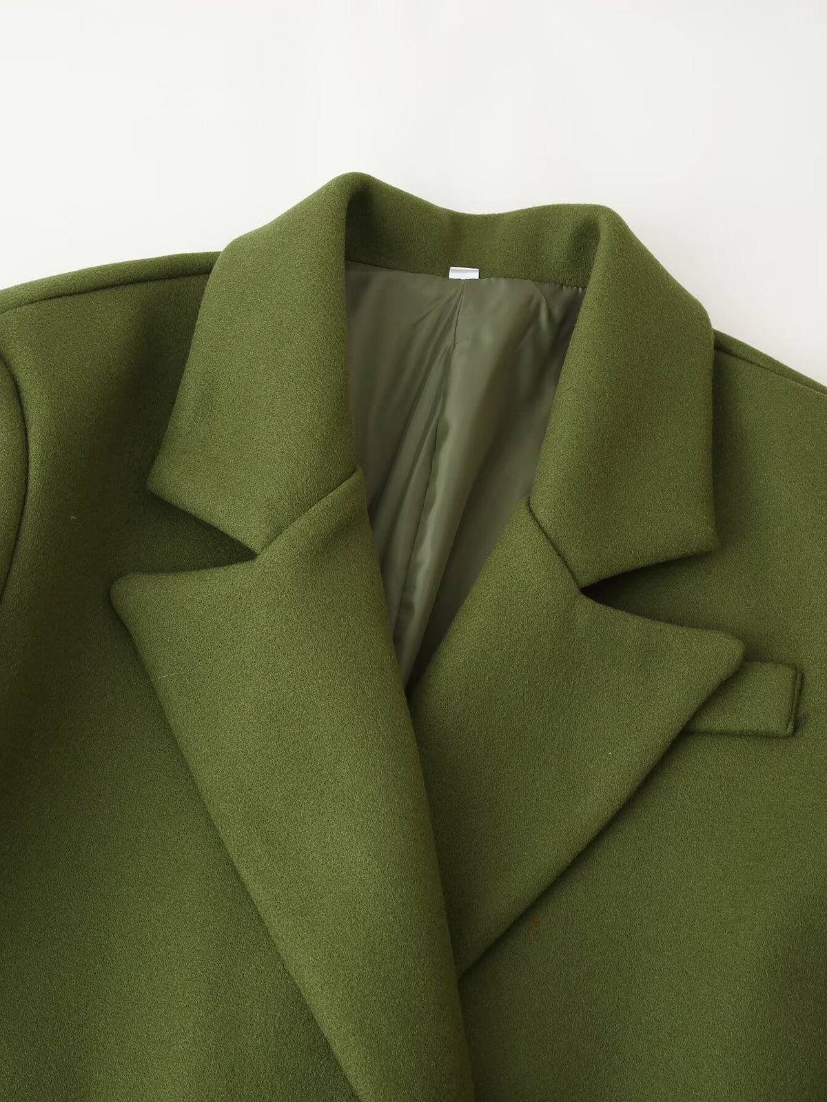 Office Large Collared Chunky Drape Collared Mid Length Overcoat