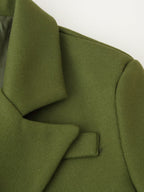 Office Large Collared Chunky Drape Collared Mid Length Overcoat