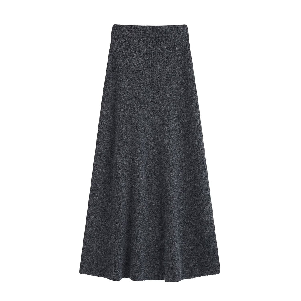 Korean Elegant Oversleeve Knitted Sweater High Waist Skirt Set