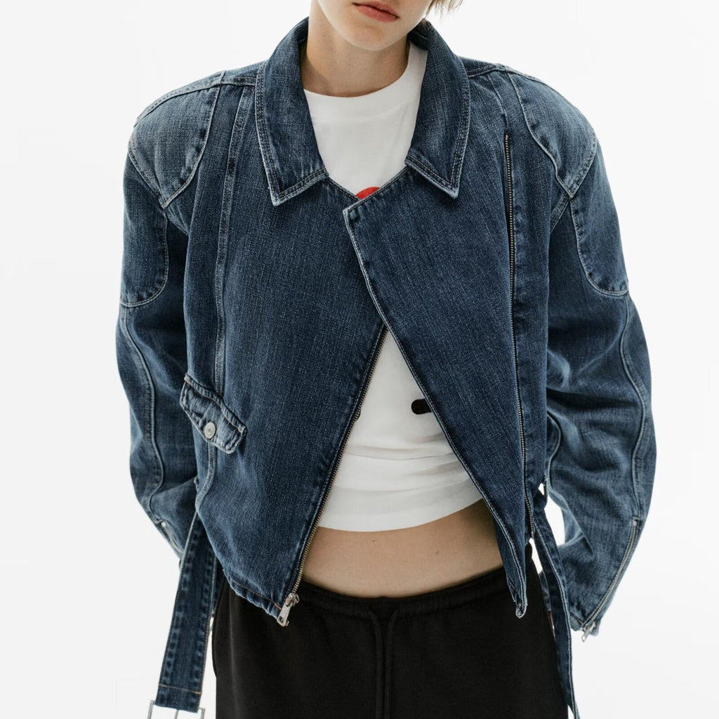 Women's Denim Biker Jacket