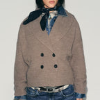 Women's Relaxed Double-Breasted Knitted Coat