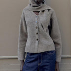 Women's Scarf-Detail Knitted Coat