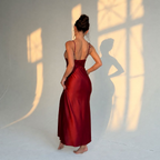 Women's Satin Pearl-Strap Swing Dress
