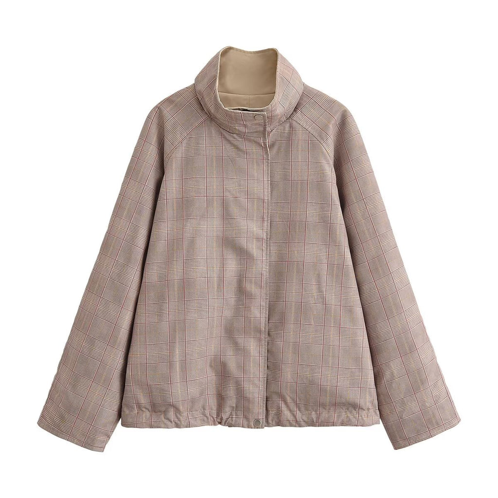 Women's Reversible Plaid Trench Coat