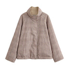 Women's Reversible Plaid Trench Coat