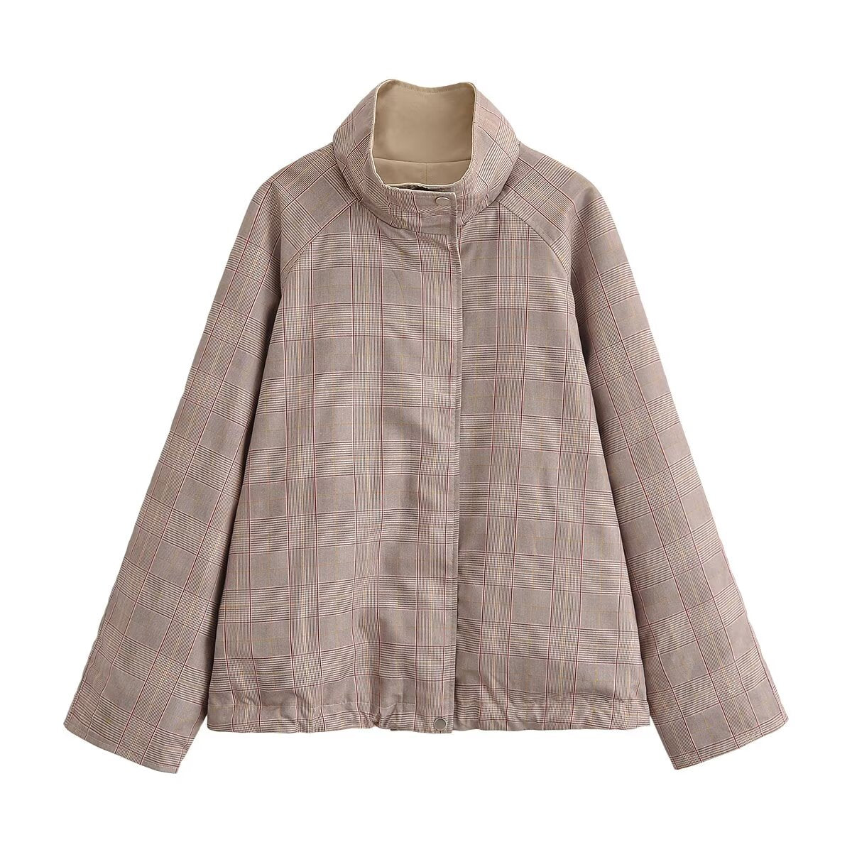 Women's Reversible Plaid Trench Coat