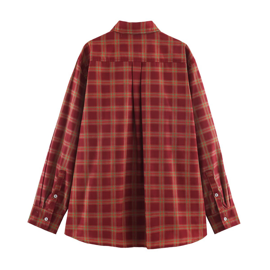 Women's Relaxed Plaid Poplin Shirt