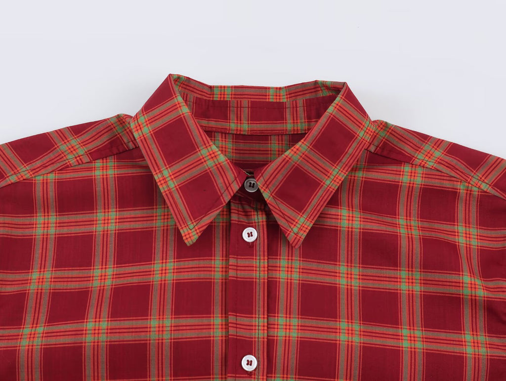 Women's Relaxed Plaid Poplin Shirt