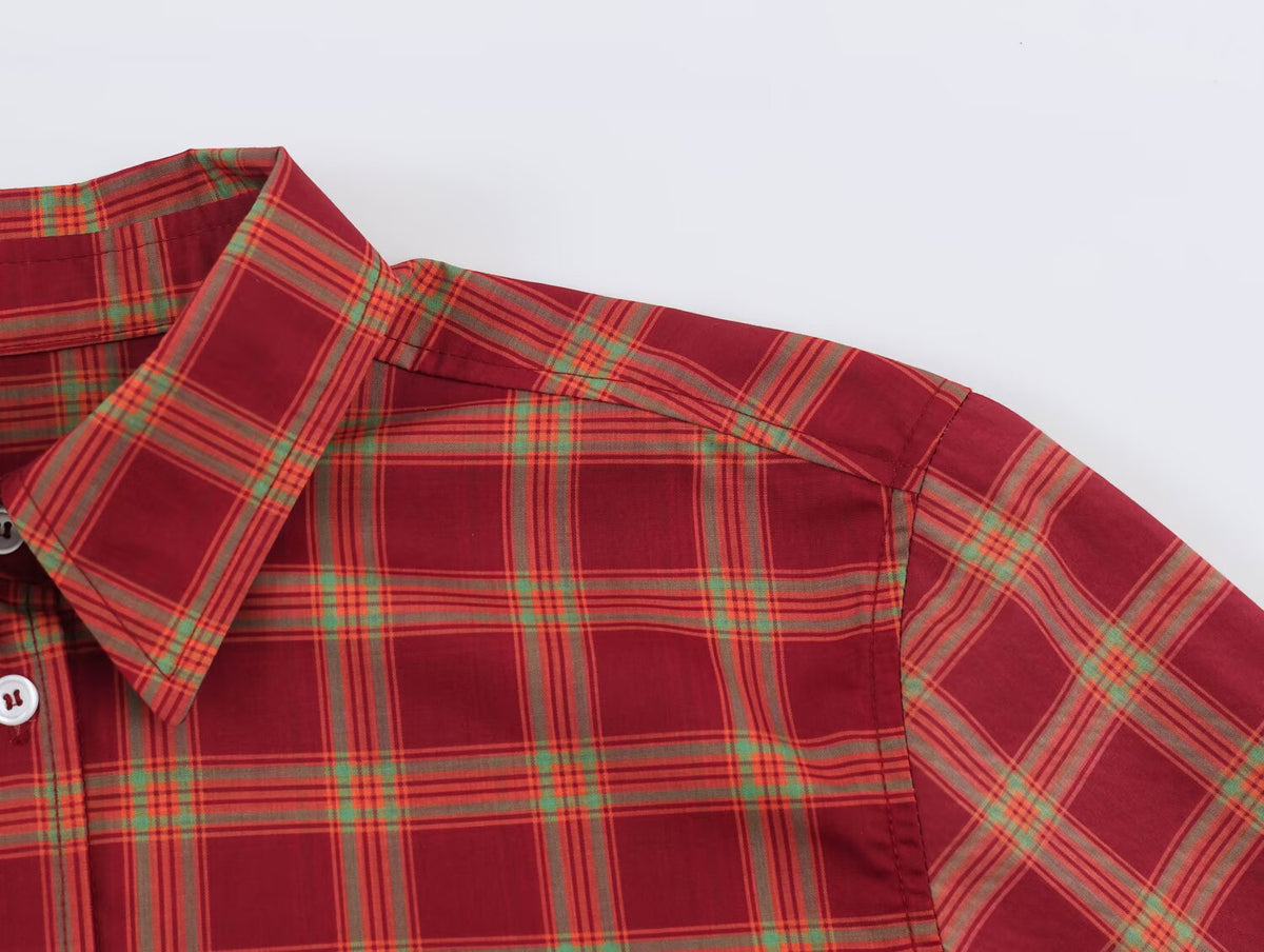 Women's Relaxed Plaid Poplin Shirt