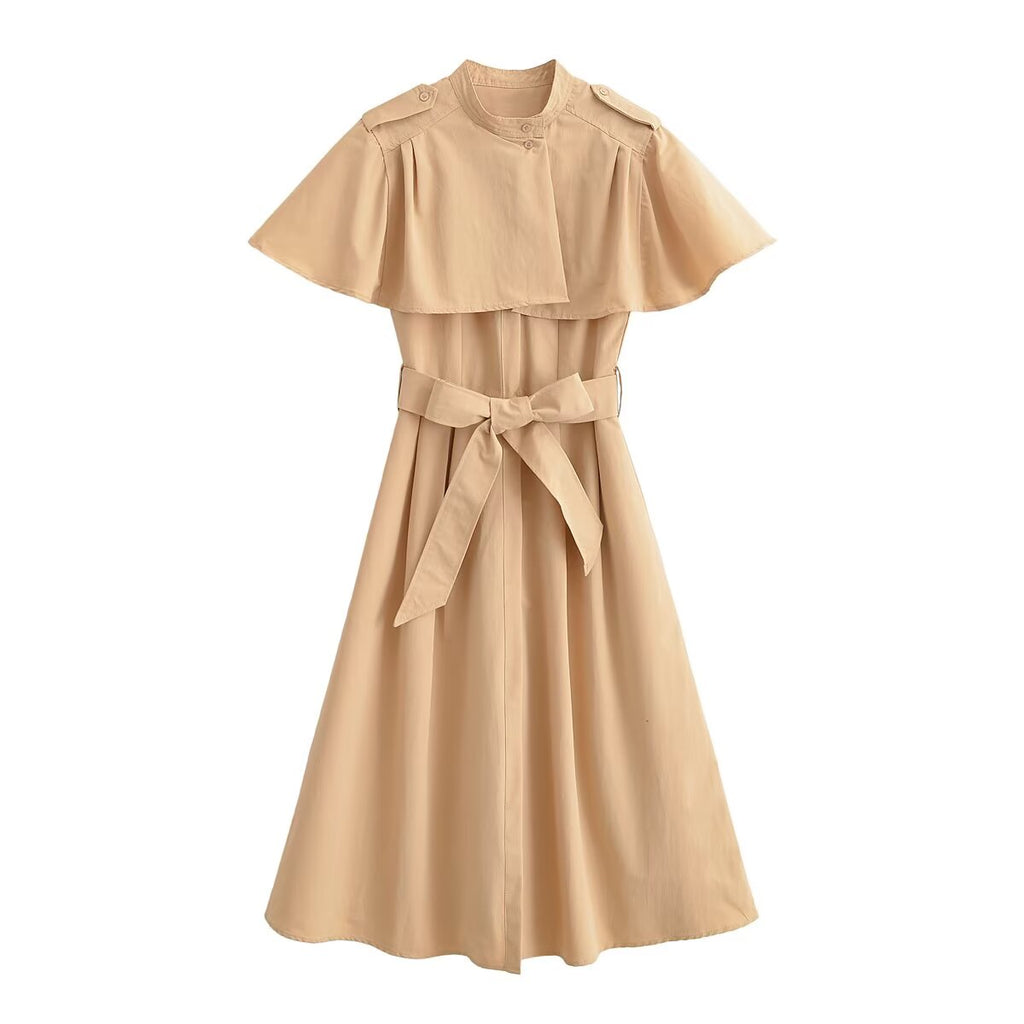 Women's Cloak-Sleeve Lace-Up Dress