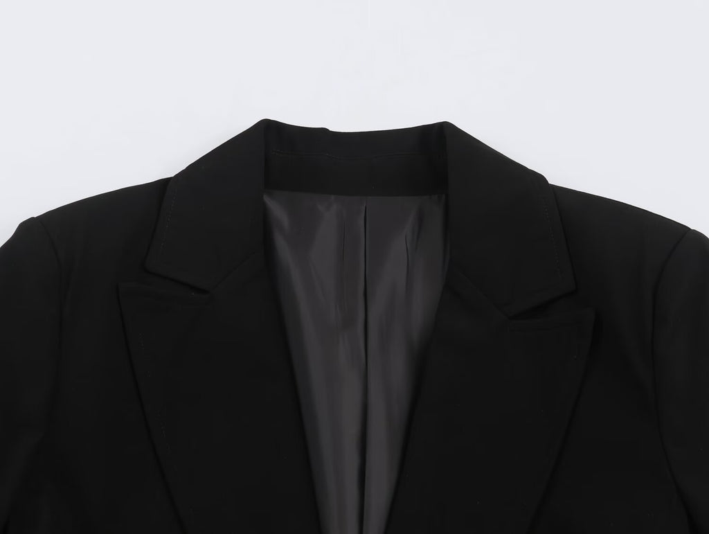 Women's Padded-Shoulder Slim Blazer