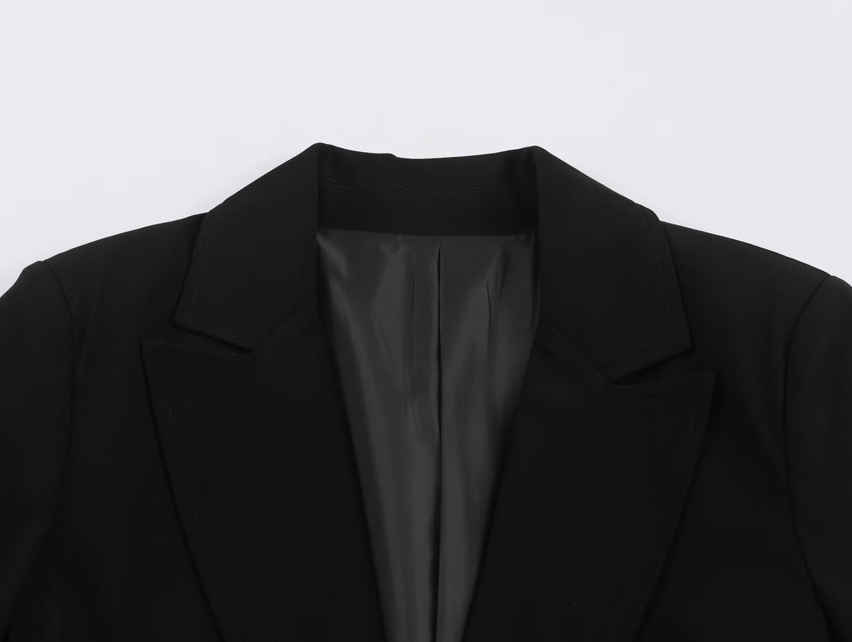 Women's Padded-Shoulder Slim Blazer